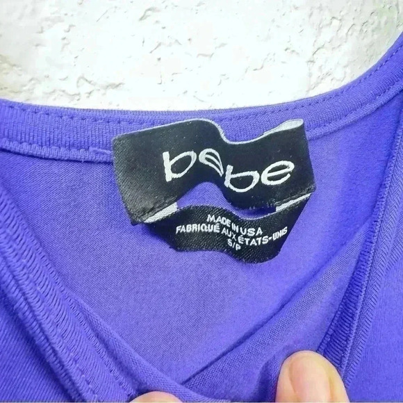 Bebe Purple Peplum Tank Top - Size S - Picture 5 of 5
